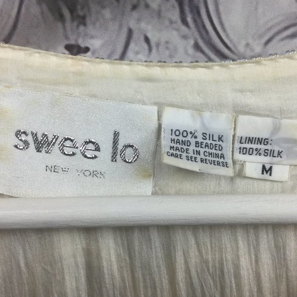 Vintage Swee Lo Silk Sequin Hand Beaded Jacket M - Picture 8 of 12